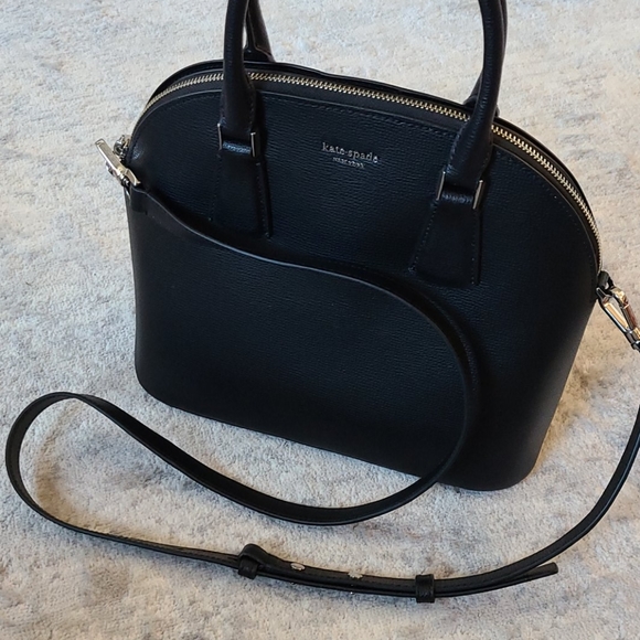 Kate Spade Large Sylvia Dome Satchel Black Leather - Picture 9 of 10